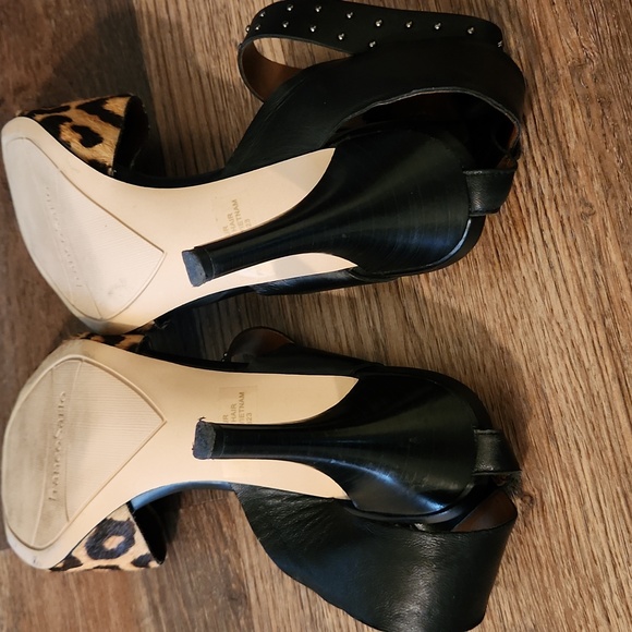 Franco Sarto Studded Leather Leopard Heels - Picture 3 of 9